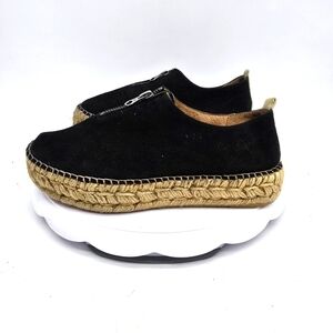 Eric Michael Shoe Women's 6.5 Size 37 Serena Platform Espadrilles Black